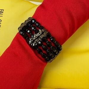 NWT St John 4 Strands Textured Beads Beaded Stretch Expandable Vintage Bracelet